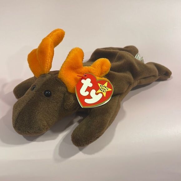 1993 Vintage Chocolate the Moose Ty Original Beanie Baby 9” PVC Pellets NWT EUC - Picture 1 of 9